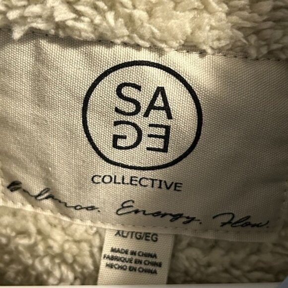 ⭐️NWT⭐️ Sage Collective Fleece Plaid Sherpa-Lined Shacket Women's Size XL - Picture 8 of 9